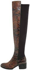 Charles David Reason Dark Brown Snake Print Almond Toe Over The Knee Boots
