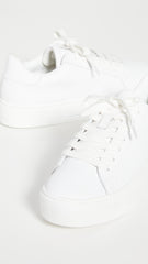 Steve Madden Women's Bass Platform Rounded toe Sneakers White Leather