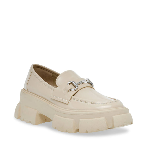 Steve Madden Trifecta White Retro 90's Leather Low Chunky Platform Heeled Loafers