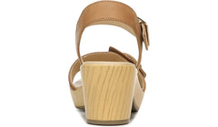 Dr. Scholl's Felicity Honey Ankle Strap Block Heel Open Toe Leather Clog Sandals