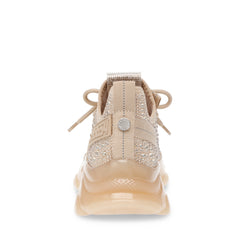 Steve Madden Maxima Blush Multi Rhinestone Lace Up Mid Top Boyfriend Sneakers
