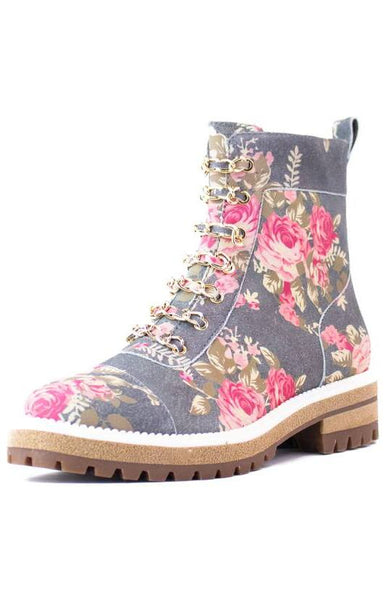 Cecelia New York Chance Lace Lug Sole Combat Boot Up Combat Moto Hiker Booties