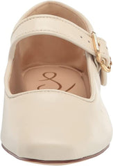 Sam Edelman Michaela Modern Ivory Mary Jane Buckle Ankle Strap Pointed Toe Flats
