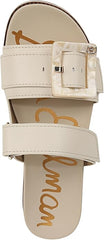 Sam Edelman Adrianna Modern Ivory Open Toe Double Strap Slip On Chunky Sandals