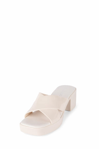 Jeffrey Campbell Bubblegum Platform Jelly Cross Band Slide Sandals Cream