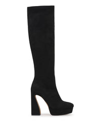 Jessica Simpson Daniyah Black Microsuede Womens Dress Platform Zipper Knee Boots