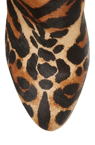 Louise Et Cie Zenia Genuine Calf Hair Knee High Leopard Print Block Heel Boots