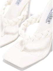 Cape Robbin TIBI White Thong Flip Flop Mules Open Toe High Heel Pumps Sandals