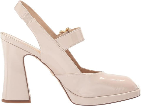 Sam Edelman Jildie Linen Patent Mary Jane Platform Slingback Pumps Sandals