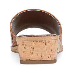 Sam Edelman Valery Saddle Cushioned Square Toe Slip On Leather Slide Sandals
