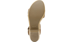 Dr. Scholl's Felicity Honey Ankle Strap Block Heel Open Toe Leather Clog Sandals