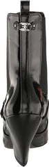 Sam Edelman Suzette Black Leather Buckle Detailed Squared Toe Ankle Boots