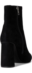 Steve Madden Vallor Black Spool Heel Pointed Toe Suede Ankle Fashion Boots