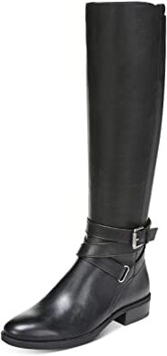 Sam Edelman Pansy 2 Black Leather Buckled Knee High Riding Boots Wide Calf