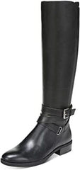 Sam Edelman Pansy 2 Black Leather Buckled Knee High Riding Boots Wide Calf