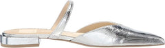 Dolce Vita Kanika Silver Distressed Leather Pointed Toe Slip On Flats Sandals