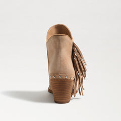 Sam Edelman Willie Pointed Toe Western Block Heel Womens Fringe Ankle Booties