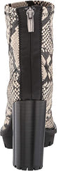 Vince Camuto Erettie Black White Snake Fashion Platform Block High Heel Booties