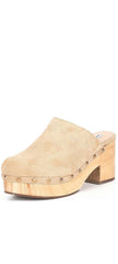 Steve Madden Brooklyn-1 Taupe Suede Fashion Embellished Platform Rhinestone Clog