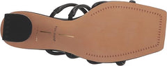 Dolce Vita Patsi Black Leather Slip On Squared Open Toe Block Heeled Sandals