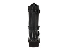 Vince Camuto Meterla Black Lace Up Mid Calf Toe Embellished Detail Combat Boot