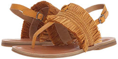 Lucky Brand Akerlei Saffron Pele Flat Fashion Sandals Thong Leather Flat Shoes
