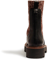 Sam Edelman Laguna Knit Black Multi Rounded Toe Pull On Chelsea Ankle Boots