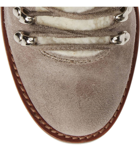 Jeffrey Campbell Culvert Taupe Suede Lace-up Hiker Fur Lined Cozy Combat Boots