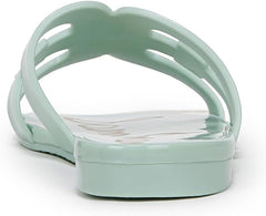 Sam Edelman Bay Calypso Mint Round Open Toe Slip On Leather Strap Slide Sandals