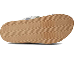 Sam Edelman Otto White Embezzled Slip On Double Strap Slides Flats Sandals