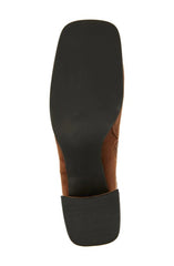 Jeffrey Campbell HOTLAVA-K2 Brown Suede Block Heel Squared Toe Knee High Boots