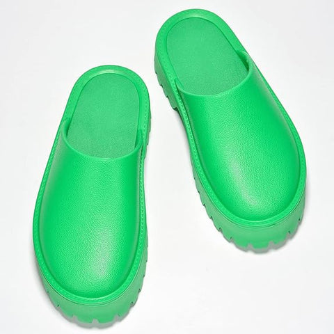 KK PAIR OF KINGS Heights Green Fashion Slip On Non-Slip Mule Clog Platform Sandals