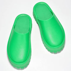 KK PAIR OF KINGS Heights Green Fashion Slip On Non-Slip Mule Clog Platform Sandals