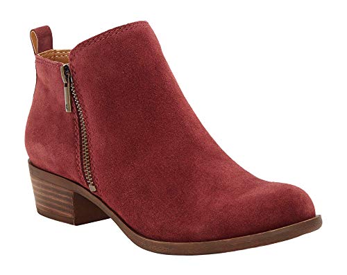 Lucky Brand Women's Basel Sugar Red Low Cut Ankle Booties