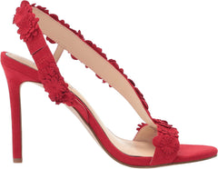 Jessica Simpson Jessin Red Muse Open Toe Flower Strap High Heel Dress Sandals