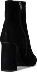 Steve Madden Vallor Black Spool Heel Pointed Toe Suede Ankle Fashion Boots