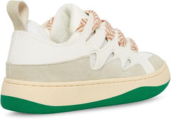 Steve Madden Roaring White/Green Double-Laced Lace Up Low Top Fashion Sneakers