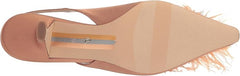 Sam Edelman Bianka Warm Blush Feather Slingback Kitten Heel Pointed Toe Pumps