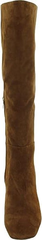 Sam Edelman Clarem Brown Suede Block Heel Almond Toe Knee High Fashion Boots