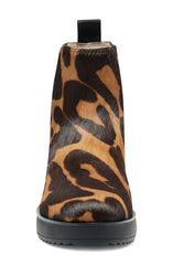 Louise Et Cie Zareb3 Genuine Calf Hair Platform NATURAL Multi Leopard Ankle Boot