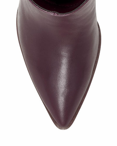 Vince Camuto Perintie Blood Red Leather Pointed Toe Knee High Heel Dress Boot