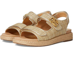 Sam Edelman Arlo Montrose Blue Open Toe Velcro Straps Raffia Sport Sandals