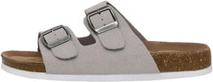 Cushionaire ladies slip on sandals adjustable buckles