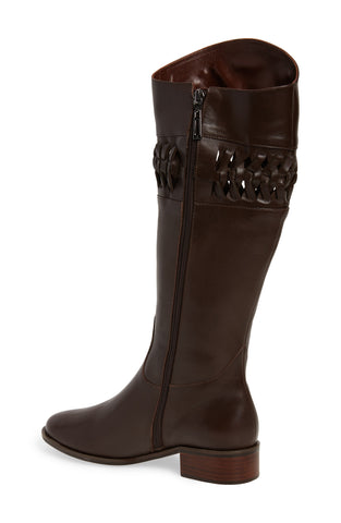 Klub Nico Zezette Woven Cafe Brown Calf Leather Knee High Equestrian Riding Boot