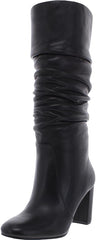 Vince Camuto Sessily Black Leather Block Heel Knee High Round Toe Slouchy Boots