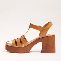 Sam Edelman Margritte Saddle Multi Strap Buckle Ankle Block Heel Platform Sandal