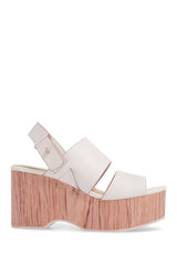 Kelsi Dagger Brooklyn Nash Off White Platform Wedge Open Toe Dress Sandals