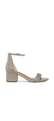 Steve Madden Irenee-R Silver Round Open-Toe Ankle-Strap Casual Block Heel Sandal