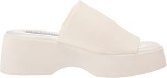 Steve Madden Slinky30 White Fashion Slip On Retro Platform Slide Wedge Sandals 10