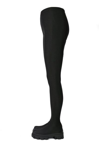 Cape Robbin Devons Pants Chunky Lug Sole Rounded Toe Pull On Stretch Legging Boots